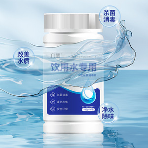 Comprimés de purification d'eau 100g, comprimés de désinfection de l'eau potable, comprimés de désinfection de l'eau du robinet, urgence extérieure - Product Image 1