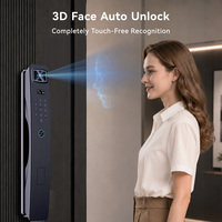 Cerradura Inteligente para Puerta de Madera con Certificación IP65, WiFi, Reconocimiento Facial 3D, Huella Dactilar, Pantalla Grande, Videoportero, Almacenamiento en la Nube