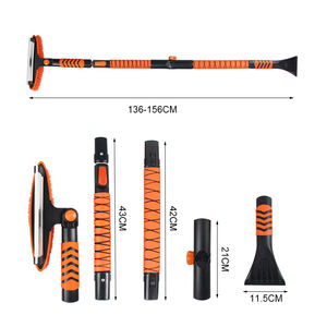 Outil à neige multifonction 4 en 1 Brosse télescopique avec grattoir à glace et <span class=keywords><strong>chariot</strong></span> extensible pour un entretien hivernal complet - Product Image 2