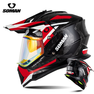 Casques de moto ECE22.06 SOMAN M10 Rally Casco, casques de cyclisme pour vélo, état neuf, mousse ABS, OEM ODM, agent de vente international - Product Image 2