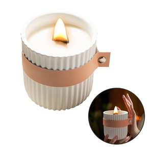 Sage Luxury Large Golden Fall Frosted Velas perfumadas de lujo personalizadas para hombres - Product Image 3