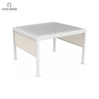 Pergola à lames orientables en aluminium Illyrian Hills, toit bioclimatique motorisé, gazebo de jardin extérieur, imperméable