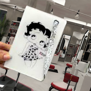 Plaque à cils en acrylique durable Love Black White Betty Boop Flower Lash Tiles pour extensions de cils, outil de beauté, marque privée - Product Image 2