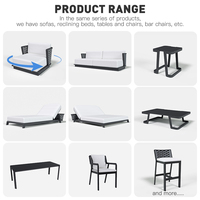 Set Sofa Luar Ruangan Aluminium Modern, Sofa Taman dengan Kain Anti Air, Spons Cepat Kering, Set Furnitur Lounge Luar Ruangan Premium untuk Villa