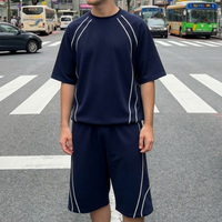 Ensemble T-shirts et shorts surdimensionnés respirants imprimés sur mesure pour hommes – Survêtement décontracté d'été coupe courte et ample