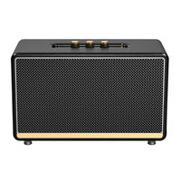 Haut-parleur portable de style rétro, texture en cuir premium, design grille en maille, système audio à basses profondes pour le divertissement à domicile