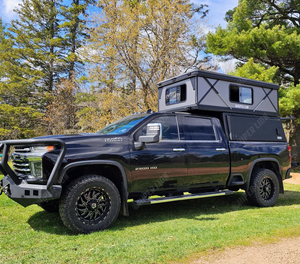 Hiperlion Hard Shell Pop up Truck Camper, camping-car en aluminium à glissière pour <span class=keywords><strong>Toyota</strong></span> Tundra Ford F150, lit de 6 pieds ou 6,5 pieds, <span class=keywords><strong>4x4</strong></span> tout-terrain - Product Image 3