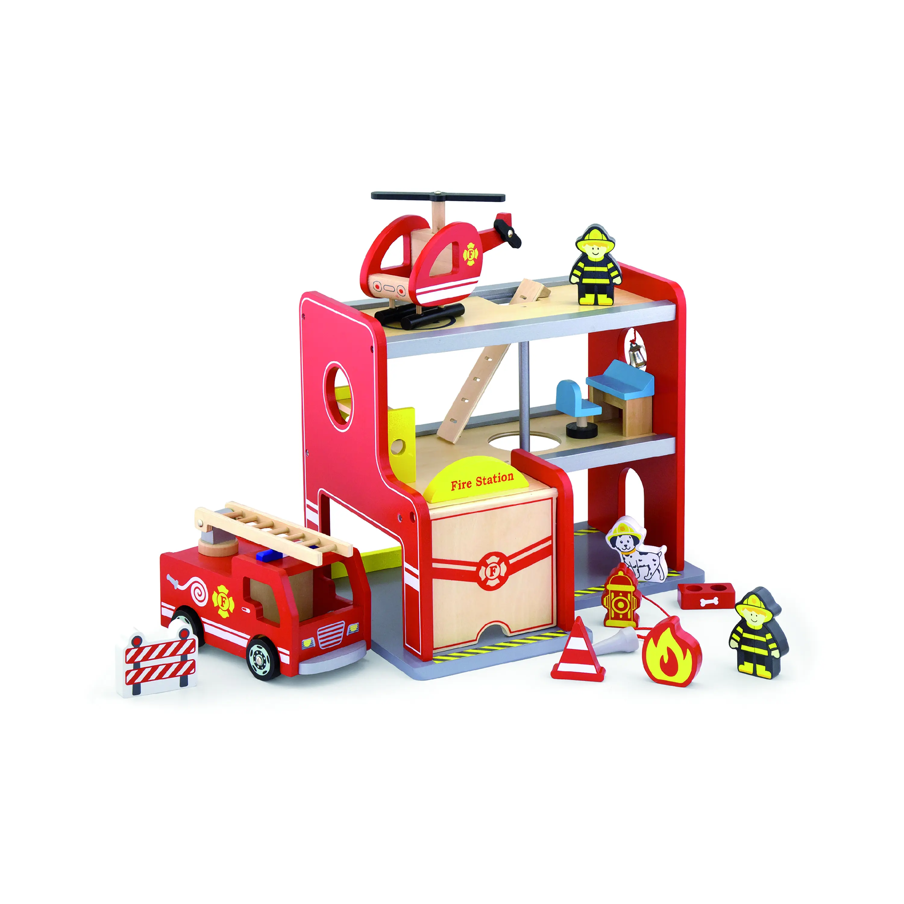 Jeu de rôle éducatif pour enfants, Station de pompiers en bois, jouet de stationnement pour enfants, offre spéciale
