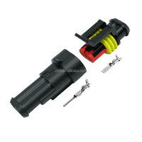 Conector Eléctrico Impermeable para Automóvil, 3 Pines, Terminales Macho y Hembra, Material de Contacto de Latón PowerCON, Carcasa de Nailon/174264-2