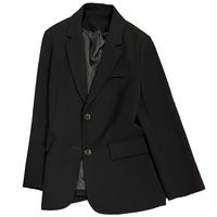 Blazer pour femme kaki camel, simple boutonnage, revers cranté, manches longues, taille ajustée, boutons noirs, élégant et chic pour le bureau et le travail