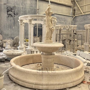Fontaine d'eau sculptée à la main pour la décoration paysagère des villas et hôtels <span class=keywords><strong>en</strong></span> plein air, fontaine de luxe <span class=keywords><strong>en</strong></span> marbre blanc avec statues - Product Image 3