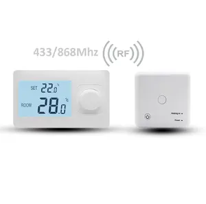 Digital Terpasang Di Dinding, Termostat Ruangan RF Nirkabel untuk Boiler atau Pompa Panas 230V