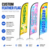 Drapeau de plage en forme de goutte d'eau personnalisé en gros avec base, bannière imprimée pour publicité extérieure et intérieure, drapeau promotionnel