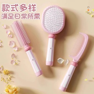 Cushion Hairbrush Massage Comb Oval Nylon ABS For Scalp Care And Styling With Built In Cleaning Claws - Product Image 4