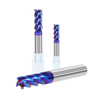 Fraise en carbure monobloc HRC65 avec revêtement TiCN, 4 dents, hélice 65°, en acier au tungstène, outil de fraisage CNC pour alliages et aciers trempés, ODM