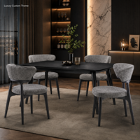 Chaise de salle à manger moderne, luxueuse, contemporaine, en bois, rembourrée, en cuir, pour restaurant, style rétro