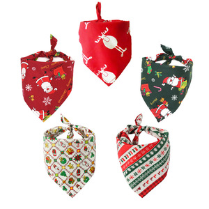 Wholesale Cotton <strong>Christmas</strong> Style <strong>Christmas</strong> <strong>Dog</strong> <strong>Bandana</strong> - Product Image 1