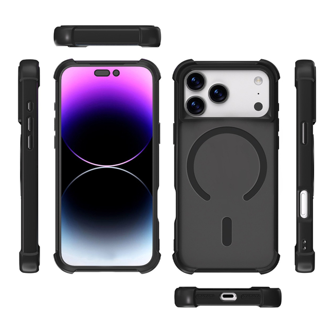Custom Translucent Shockproof Mobile Phone Case for iPhone Accessory Anti Fingerprint Frosted Magnetic Case for IPhone 17