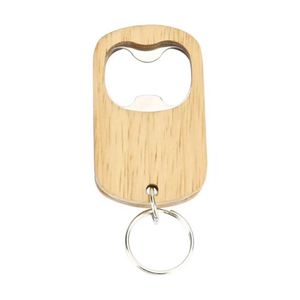 Abridor de Botellas de Bambú Personalizado con Adhesivo Magnético, Abridor de Cerveza de Acero Inoxidable con Llavero y Logotipo Grabado para Promociones - Product Image 1