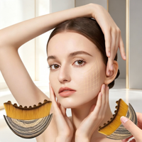 Brosse faciale en bois double face pour drainage lymphatique, Gua Sha, sculpture du visage, brosse sèche, lifting de la mâchoire, outil de soin portable