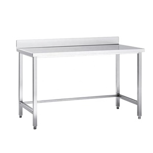 Mesa de trabajo y preparación de cocina comercial de acero inoxidable con protector contra salpicaduras - Product Image 2