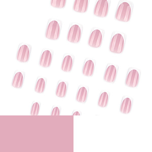 Ongles press-on carrés en ABS rose pur de haute qualité, pré-dessinés, <span class=keywords><strong>manucure</strong></span> française, 24 pièces, emballage en boîte - Product Image 4