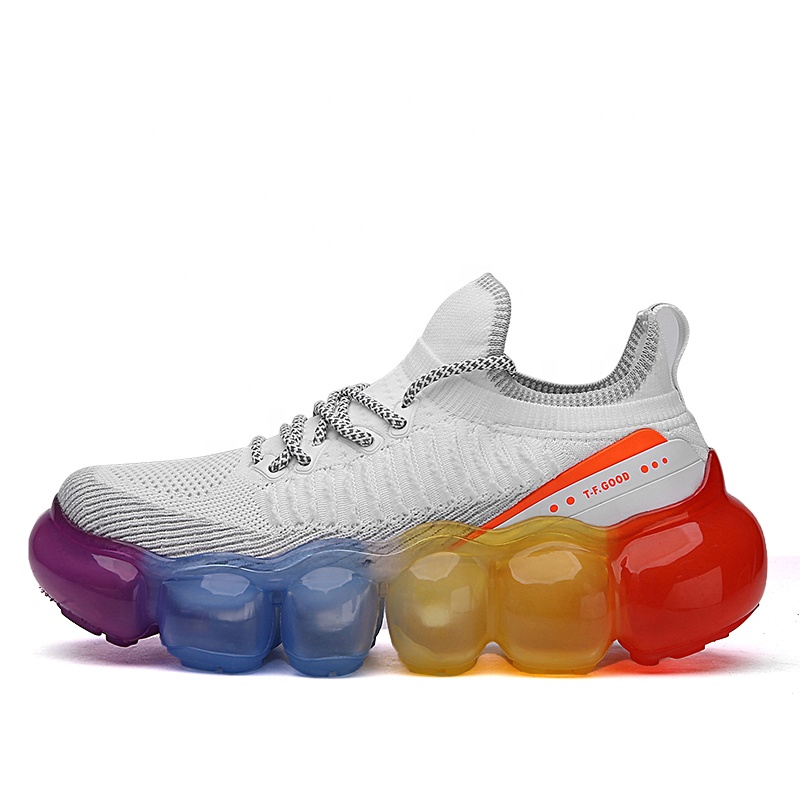 2020 Горячая подошва из пенополиуретана дышащая муха верхняя для бега Спортивная повседневная женская обувь с пузырчатой подошвой кроссовки хорошее качество сделано в Китае