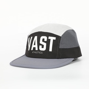 高品質OEMスポーツランニングキャンプハット卸売カスタム軽量キャンプキャップ、全面5パネルポリエステルプリントロゴキャップ - Product Image 1