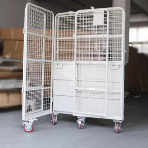 Light Duty 710x800xH1800 Metal Cage Roll <b>Trolley</b> With Wheels For <b>Laundry</b> Hospital Warehouse Use - Product Image 2