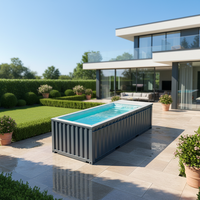Piscine de luxe sur mesure en fibre de verre enterrée avec spa pour la famille, utilisation en extérieur, non corrosive et résistante au vent