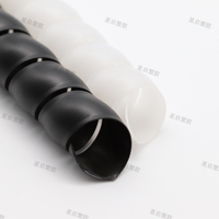 Envoltura de tubo en espiral flexible de corte personalizado Manga de gestión de cables de PP Producto de plástico para cable de computadora en negro, blanco y amarillo