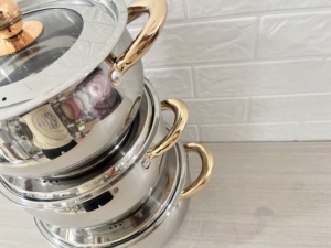 Bộ nồi chảo nhà bếp mới 12 món bằng thép không gỉ, chống dính, nhiều màu sắc - Product Image 4