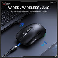 Souris de jeu ONIKUMA DM07 noire PAW3311 RGB 24000 DPI 1000Hz, souris de jeu rechargeable à trois modes pour PC portable, REACH RoHS