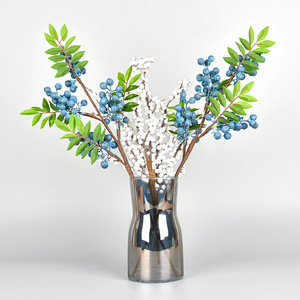 Fleurs artificielles faites à la main DIY, fruits rouges, fruits blancs, reconstitutions créatives, accessoires de photographie, myrtilles vertes réalistes pour Noël - Product Image 5