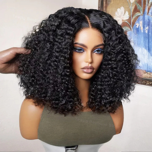 Brésilienne pas cher Court Bob Lace Front Perruque Hd Lace Frontal Perruques Cheveux Humains Kinky Curly Sans Colle Full Hd Lace Perruques Pour Les Femmes Noires - Product Image 4