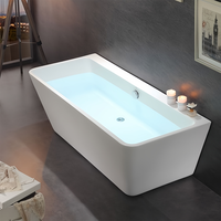 Baignoire autoportante en acrylique Rectangle de conception moderne directe d'usine pour adultes prix Offre Spéciale pour accessoire de salle de bain à usage intérieur