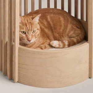 Maisons de luxe pour chats, lit en bois pour chat, lit en osier et lit fermé, meubles pour chat - Product Image 4