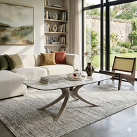 Ensemble de tables basses en céramique modernes, table de salon de luxe, mobilier haut de gamme pour la maison, structure stable pour hôtel et appartement