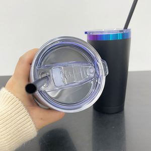 Ombre 20Oz Travel Tumbler <b>Double</b> <b>Walled</b> Insulated Blue Purple Plated Coffee <b>Mug</b> With Slide Lid - Product Image 4