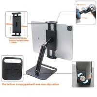 Support de téléphone pliable à 2 sections, portable pour bureau, rotation à 360°, support de tablette et de téléphone de 1,5 kg pour diffusion en direct, vente en gros OEM
