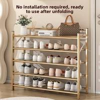Étagère à chaussures pliable multifonctionnelle en métal, réglable en hauteur, gain de place, portable, 6 niveaux, moderne, pour salle de bain et salon