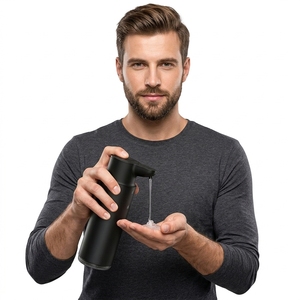 Distributeur automatique de savon liquide intelligent de bureau moderne, rechargeable par USB, en acier inoxydable 304, pour salle de bain et usage domestique, de fabrication OEM d'origine. - Product Image 3