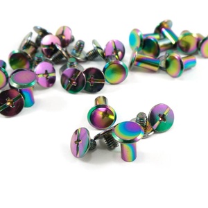 Tornillos Chicago Iridiscentes Arcoíris, Remaches Metálicos de Cabeza Redonda Plana para Bolsos de Cuero, Correas y Herrajes - Product Image 6
