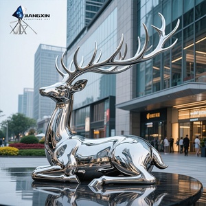 Scultura di cervo reclinabile con finitura a specchio-arte personalizzata JIANGXIN per spazi commerciali <span class=keywords><strong>EU</strong></span>/US - Product Image 1