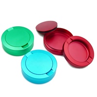 Boîte à Snus en métal de conteneur de sachets de Snus en aluminium moleté fait sur commande avec joint torique en caoutchouc