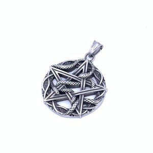 Men's <b>Titanium</b> Steel Snake Pentagram Pendant Star Shape Themed Necklace Everyday Wear 216071 - Product Image 3