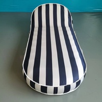 Chaise longue gonflable en PVC rayée bleue et blanche, épaisseur 0,3 mm, pour piscine, matelas pneumatique, transat de bain de soleil