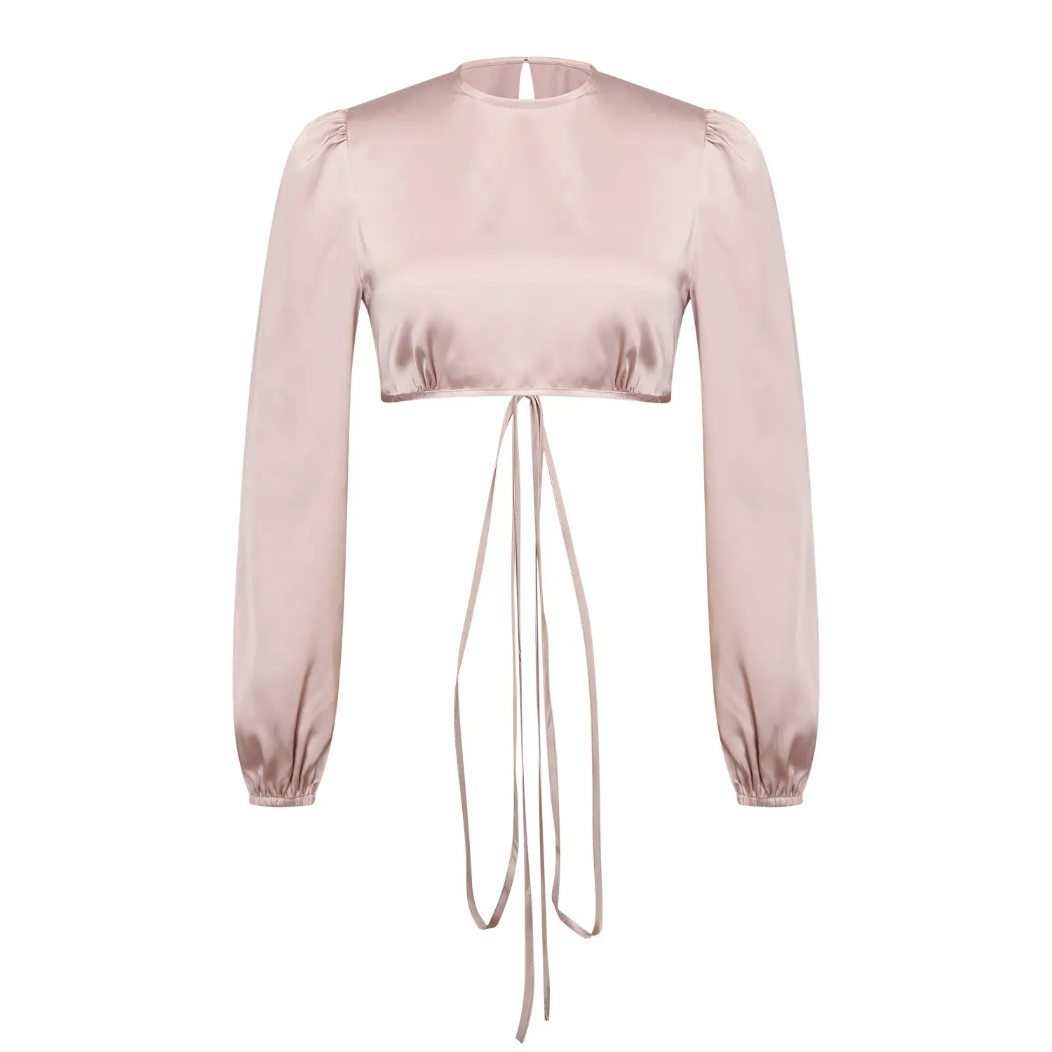 Individuelle solide rosa damen formelle Hemden elegante Bluse 100 % Polyester Frühjahr bohème Spitze koreanische Luxus-Bürstenoberteile für Damen