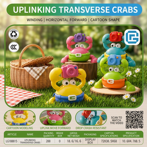 Jouet mécanique à remonter en forme de crabe de dessin animé, en plastique, longue portée, pour bébés et enfants - Product Image 2
