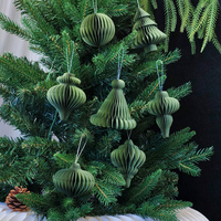 Décorations de Noël suspendues en papier nid d'abeille magnétique, pliables en 3D, écologiques, légères, décorations de fête nordiques pour l'arbre de Noël